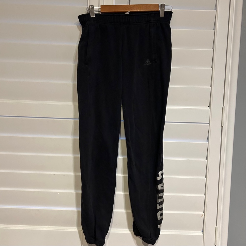 Adidas Jogger Logo Sweatpants Black White Size XS